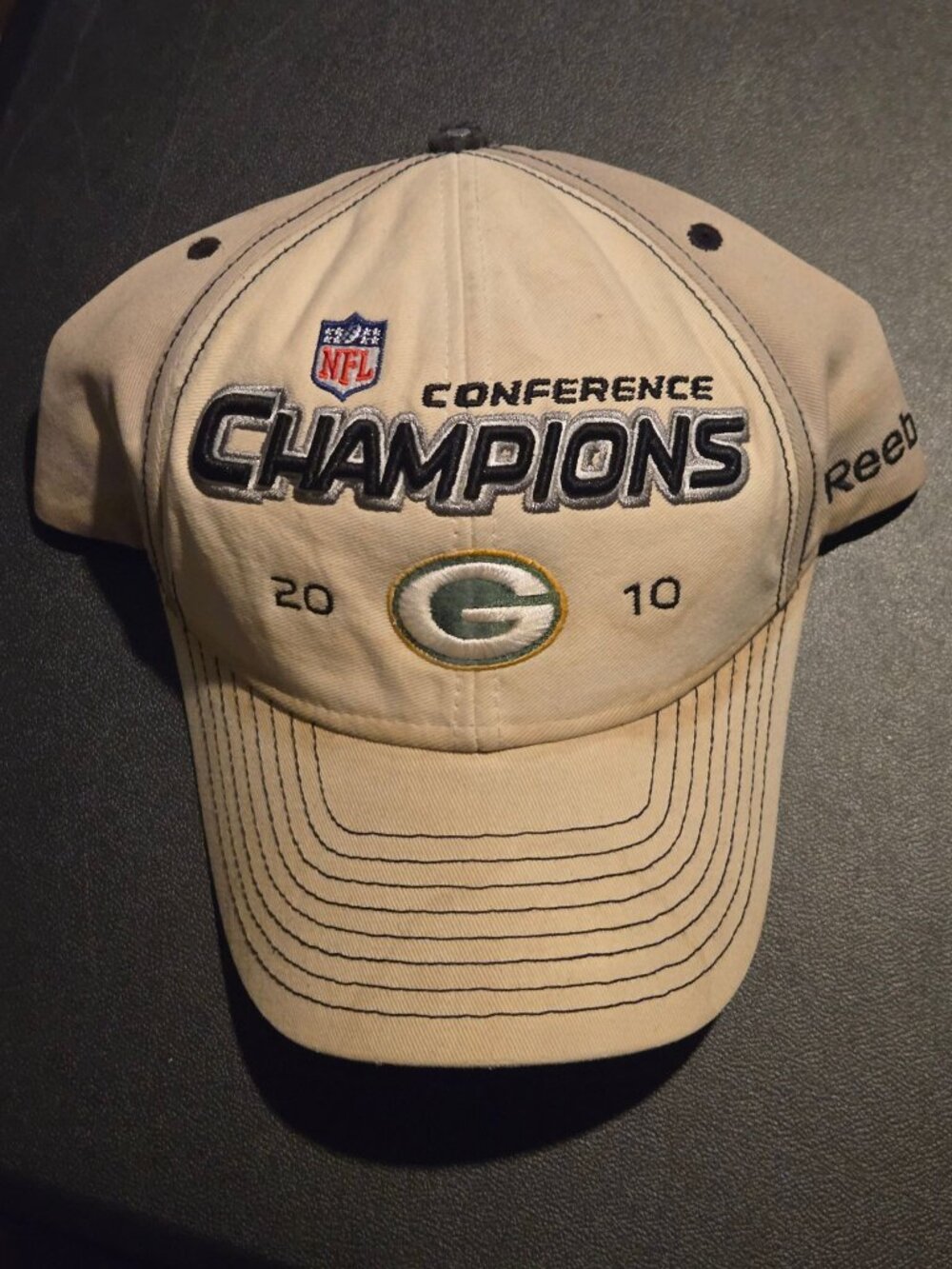 Reebok NFL Hat Mens Adjustable Green Bay Packers 2010 Conference Champions
